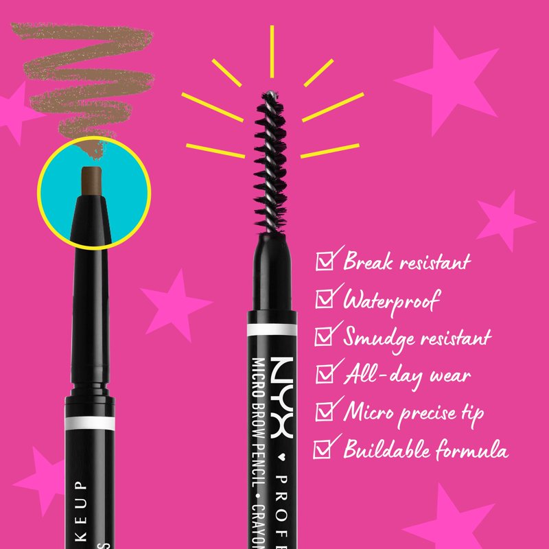 Micro Precise Vegan Eyebrow Pencil with Spoolie - Smudge-Resistant