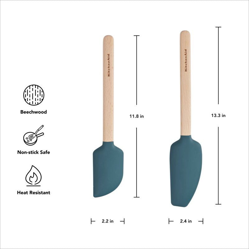 Silicone Mixing Spatula & Scraper Set - Agave Color