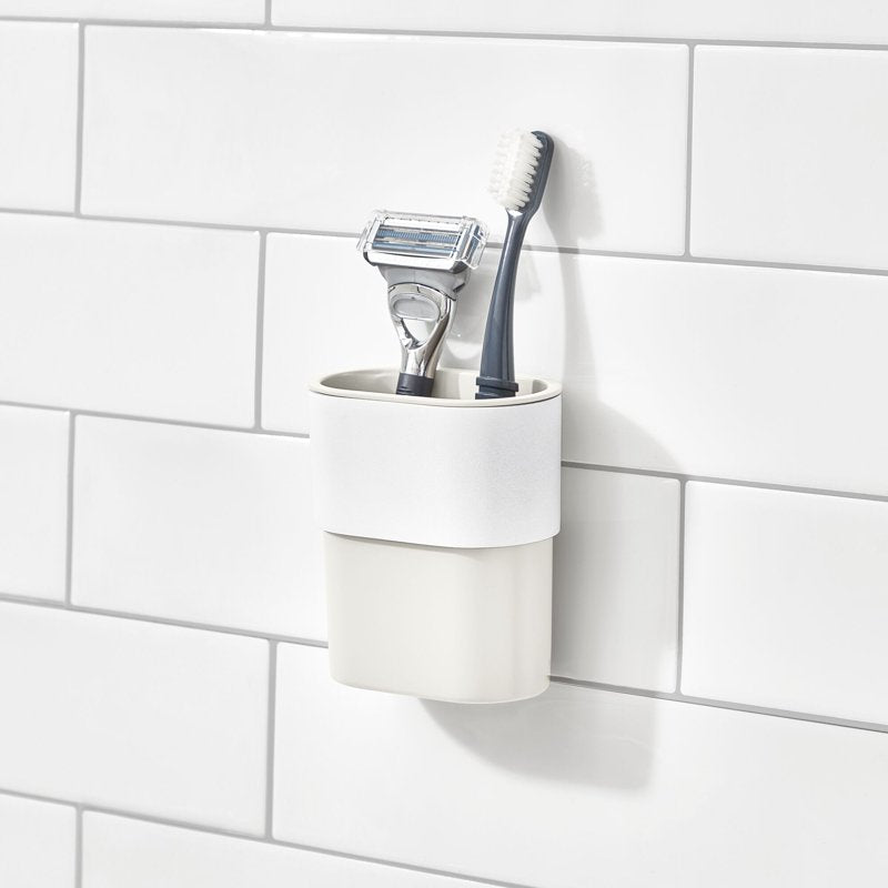 Self-Adhesive Bathroom Tumbler - Orleans Collection - Coconut & White - Single