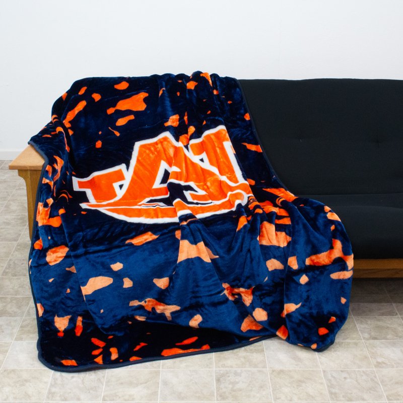 Auburn Tigers College Covers Fan Shop Throw Blanket 63x86 Inches - Soft Raschel Style
