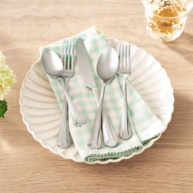 20-Piece Satin Flatware Set for 4 - Colette Design