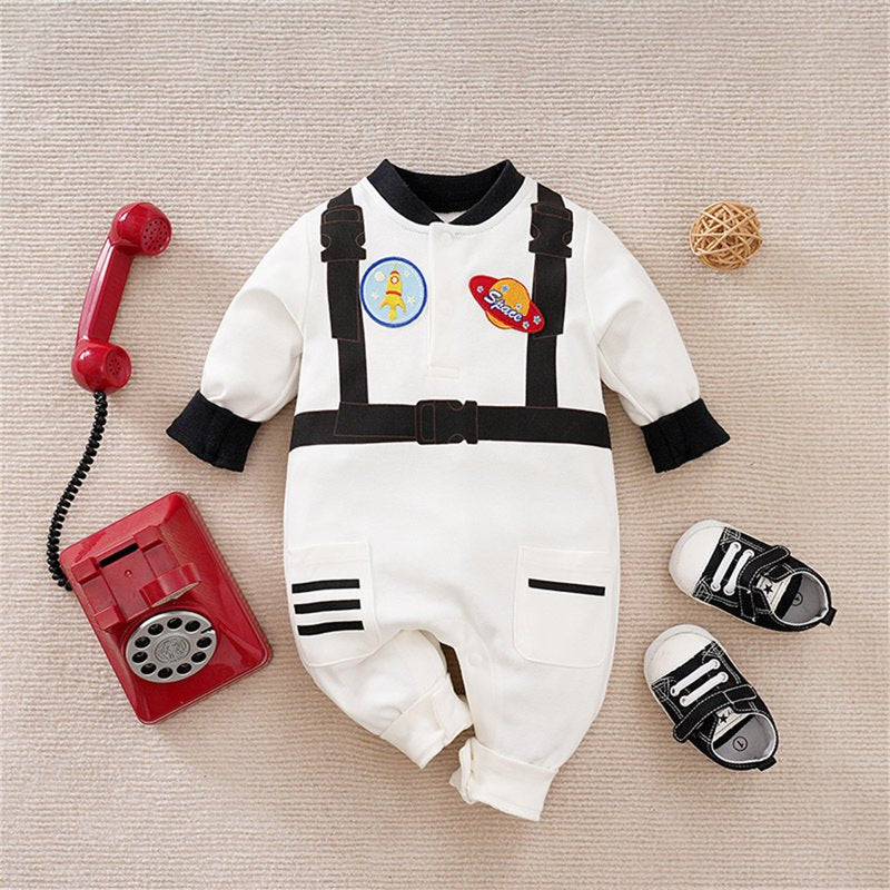 Baby Astronaut Costume 100% Cotton Jumpsuit for Newborn Boy - 6-9 Months Variation