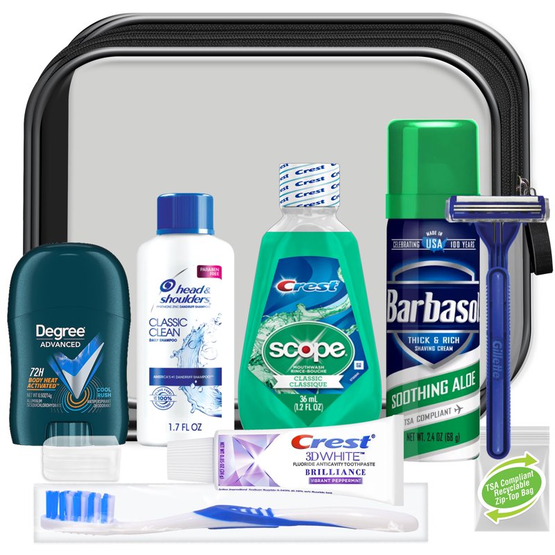 10-Piece Men’s Travel Grooming Kit - TSA Compliant Toiletries Set