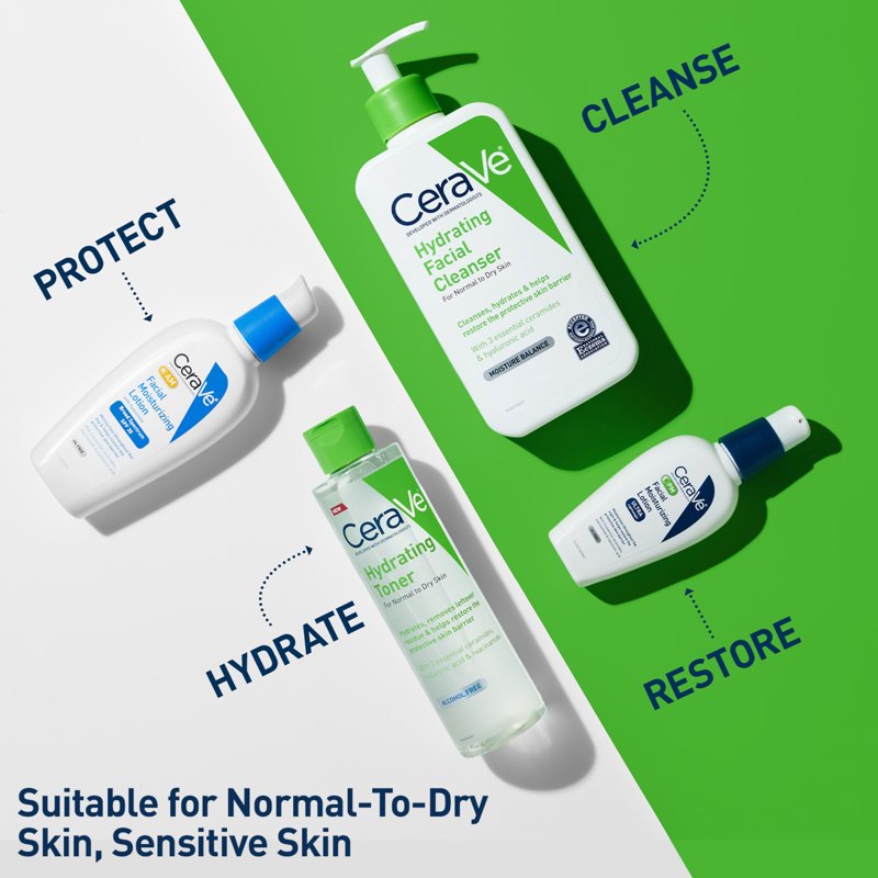 Hydrating Facial Toner for Dry Skin with Hyaluronic Acid and Ceramides