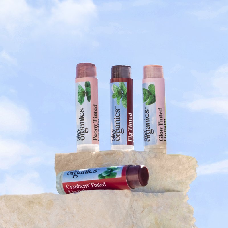 Tinted Lip Balm Set - Organic Moisturizing Beeswax Lip Care, 4 Pack