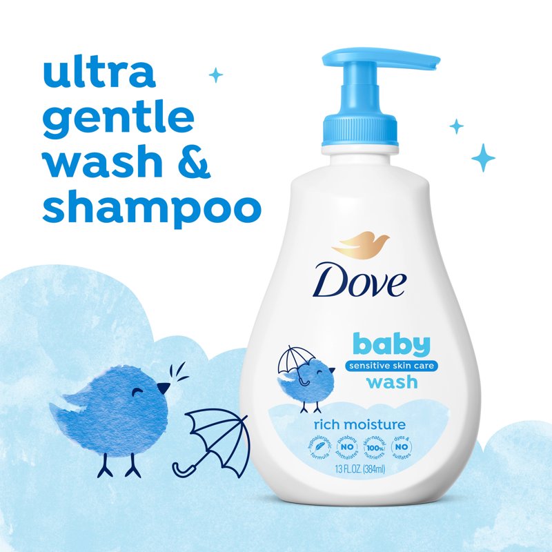 Baby Dove Sensitive Skin Care Baby Wash - Tear-Free & Hypoallergenic