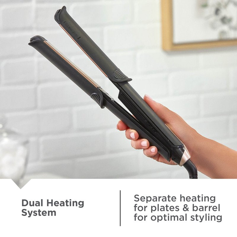 2-in-1 Multi Styler Curling Iron & Hair Straightener - Black Gold