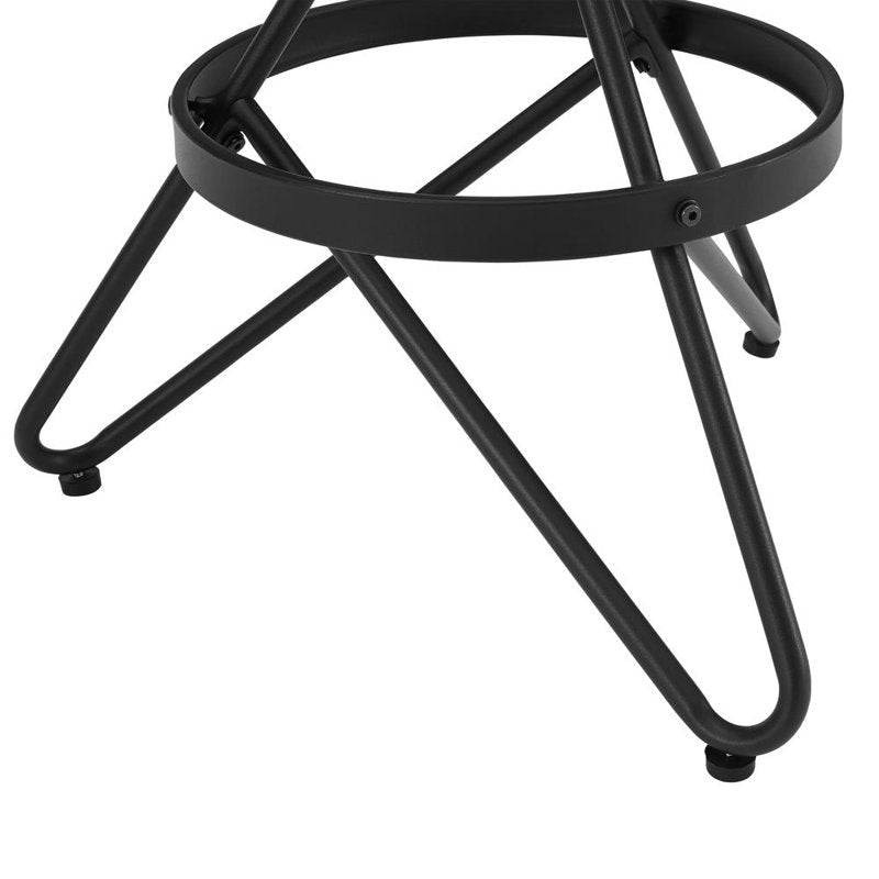 Adjustable Metal Bar Stool - Brown & Matte Black