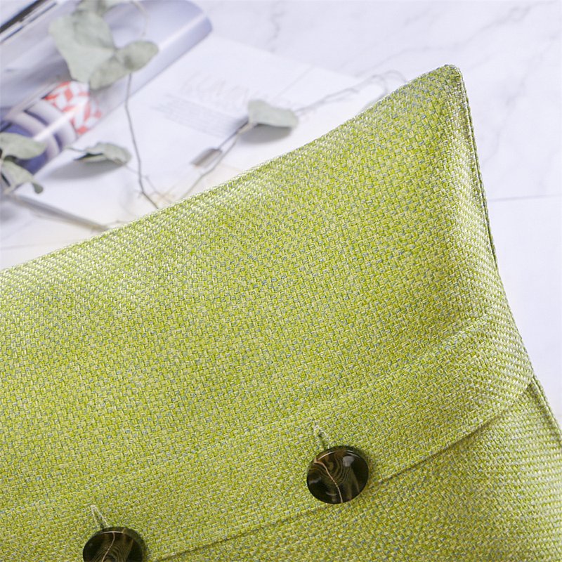 Farmhouse Style 22x22 Inch Triple Button Decorative Throw Pillow - Yellow Green 2 Pack