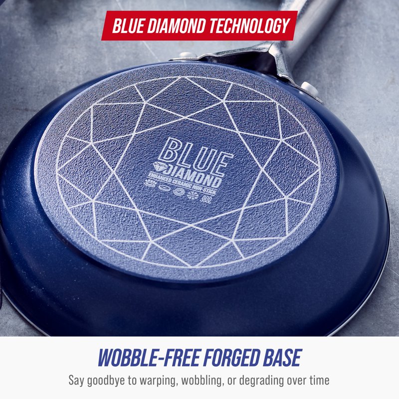 Ceramic Nonstick Cookware Set - 11 Pieces, Blue