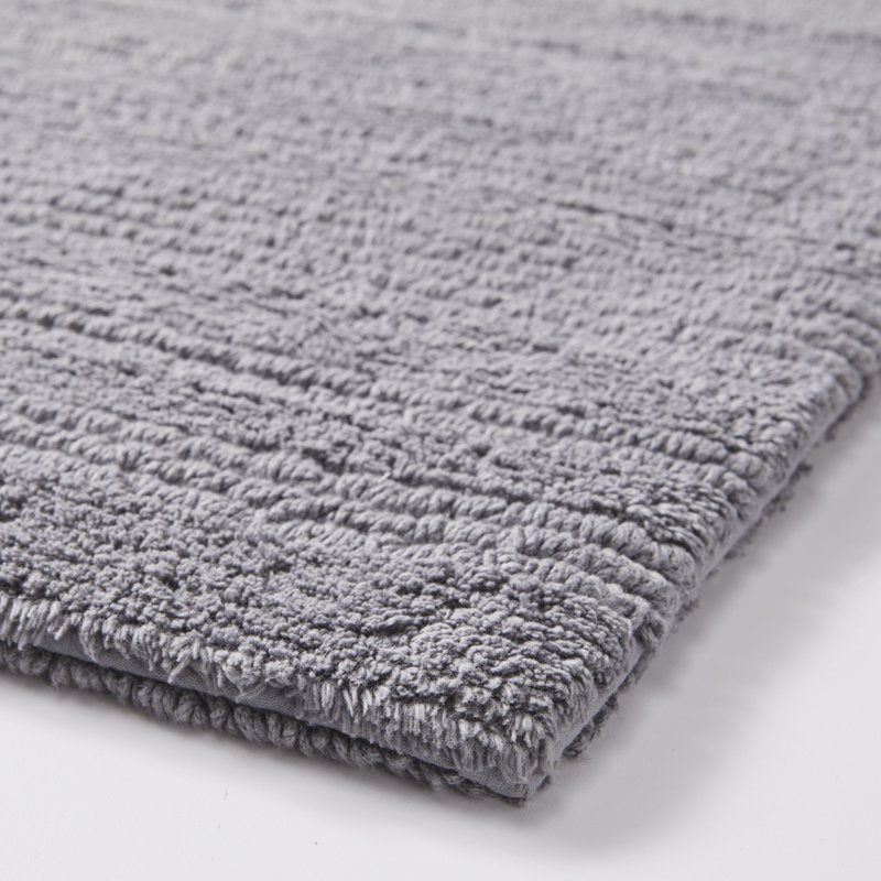 Reversible Cotton Bath Rug Set - Gray, 17x24 & 20x30 Inches