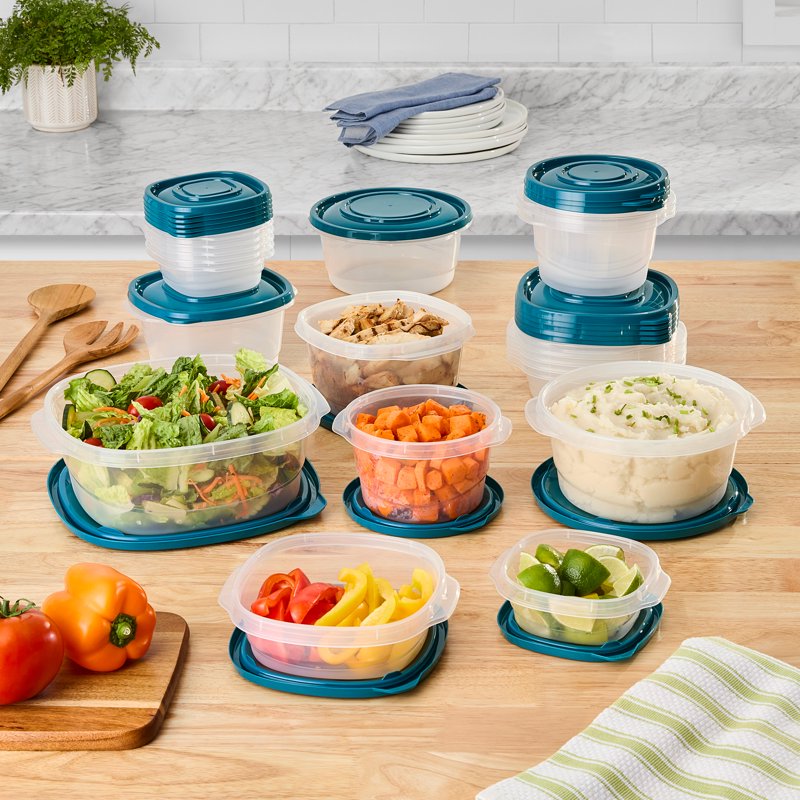 42-Piece Plastic Food Storage Container Set - 2 Pack