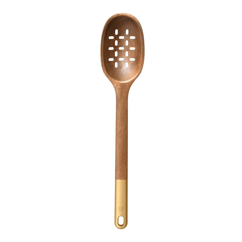 3-Piece Acacia Wood Kitchen Utensil Set - Spoon, Slotted Spoon, Turner