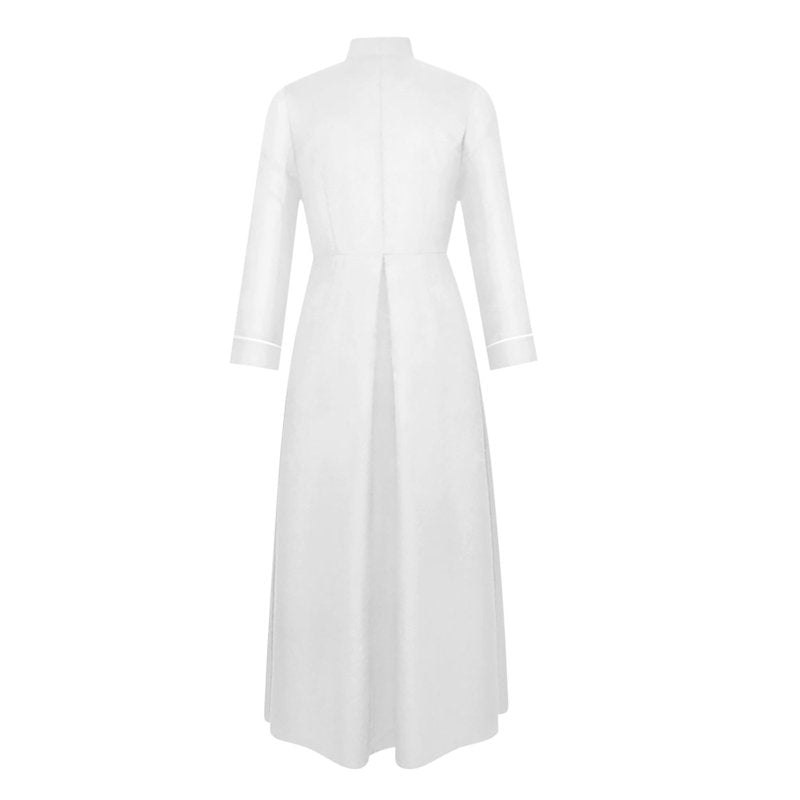 Men's Gothic Cleric Robe - White M Steampunk Vampire Costume for Halloween