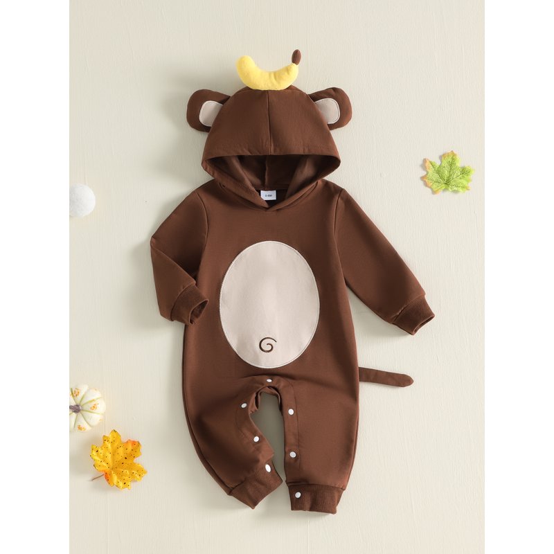 Newborn Baby Monkey Costume Jumpsuit - Brown 18-24 Months