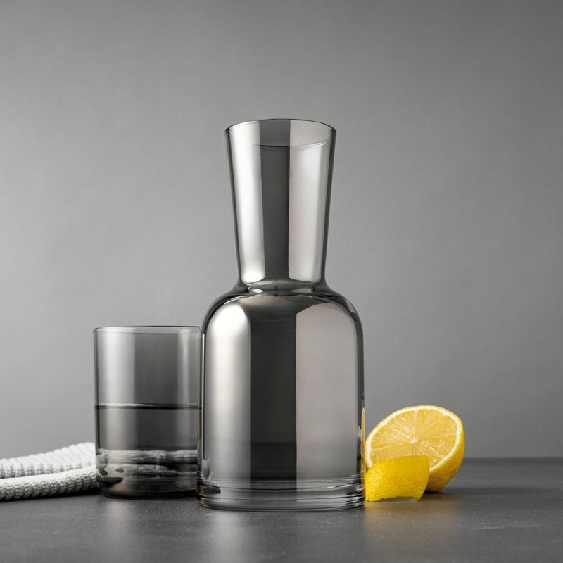 Smoke Glass Carafe Set - 25oz Carafe & 13oz Cup, 2 Pack