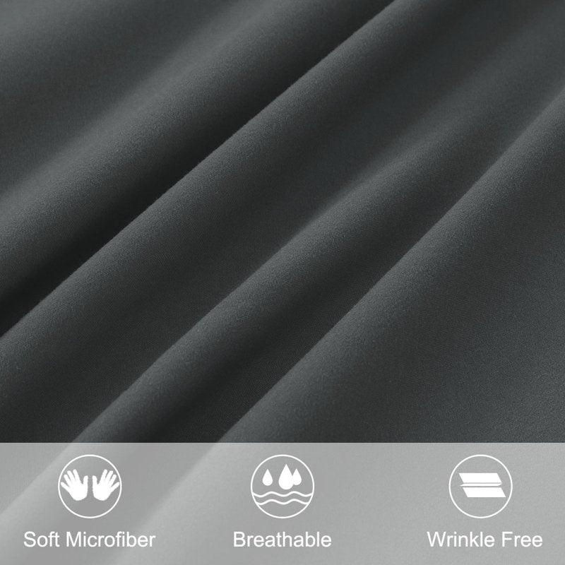 Microfiber Body Pillow Cover 20x54 Grey - Breathable & Soft Bedding