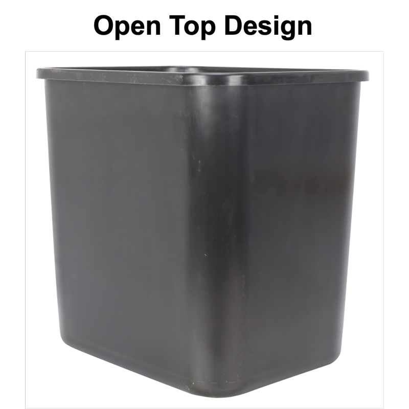 3 Gallon Plastic Open-Top Wastebasket - Black
