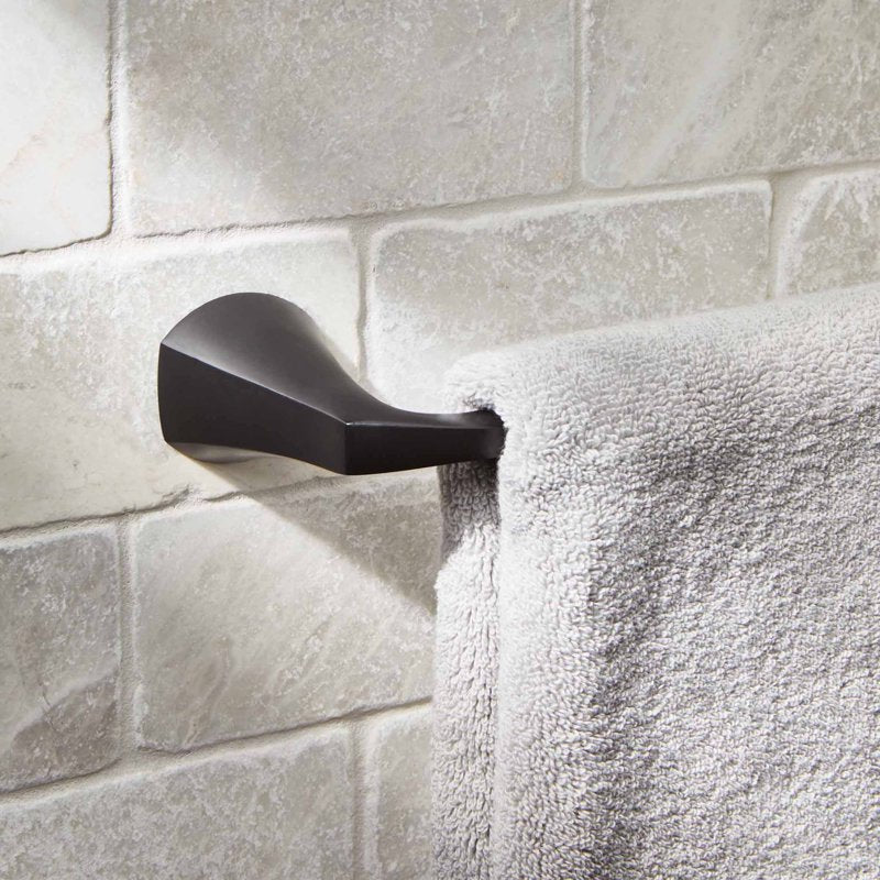 24 Inch Wall Mount Towel Bar - Matte Black Bathroom & Kitchen Accessory