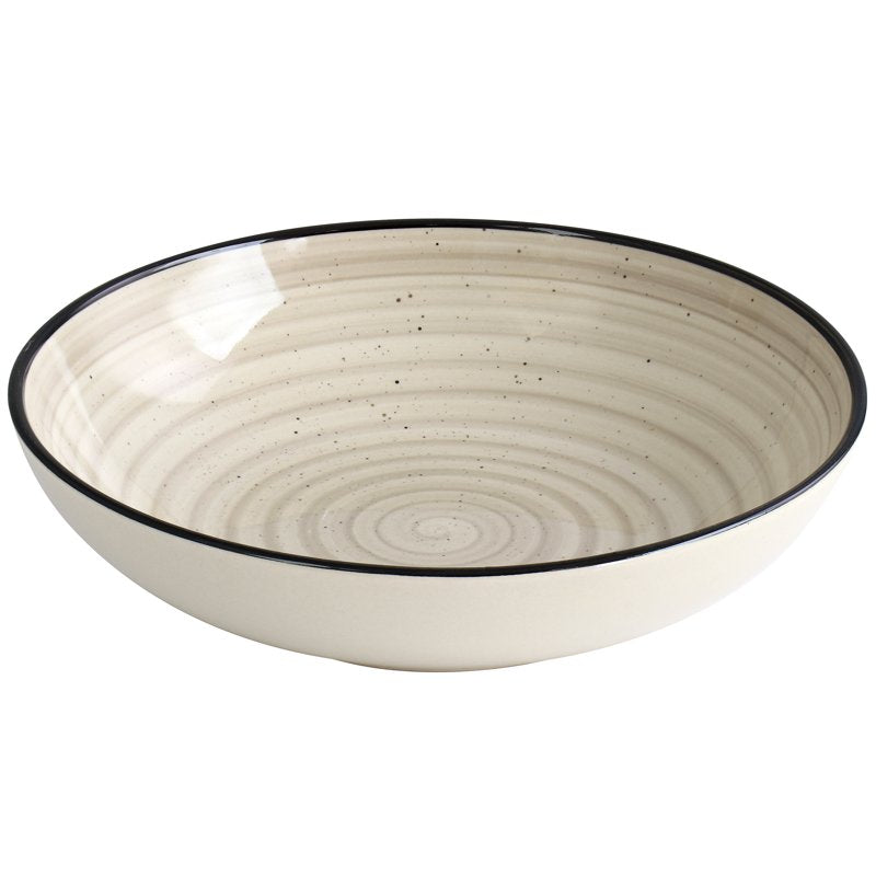 24 Piece Stoneware Dinnerware Set in Cream - Elama Gia