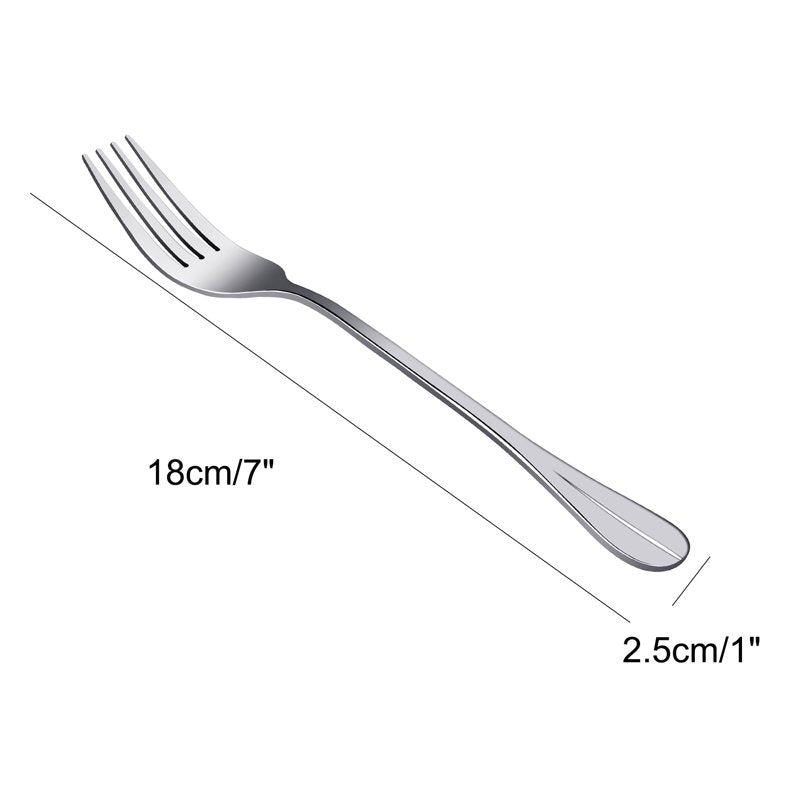 Stainless Steel Dinner Forks - 10 Pcs, 7 Inch Salad Forks