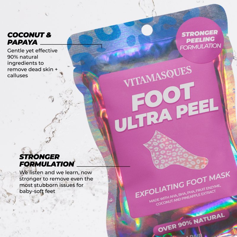 Exfoliating Foot Mask with Coconut & Pineapple Extract - 1 Pair
