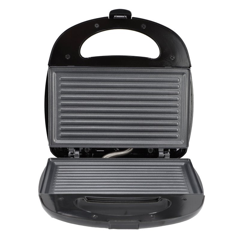 Compact Nonstick Electric Sandwich Maker - Black & Silver