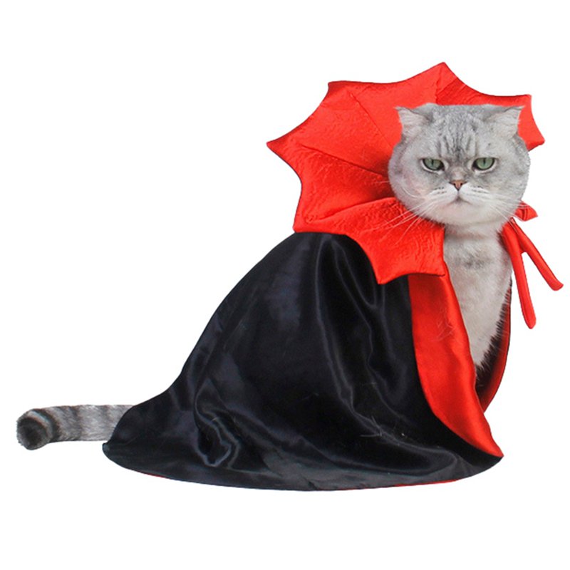Pet Vampire Cloak Costume for Halloween Cats & Dogs - Capes & Capes