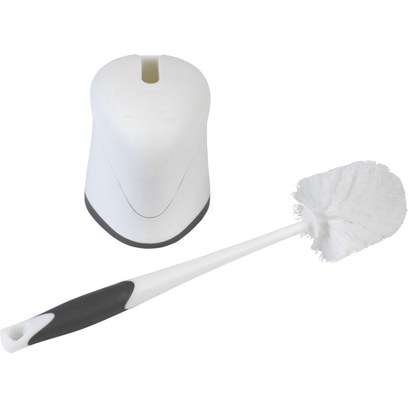 Toilet Bowl Brush and Holder Set - Discreet, Antimicrobial, Modern Design