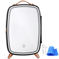 6L Mini Fridge with HD Makeup Mirror & LED Lights - Portable Skincare Cooler