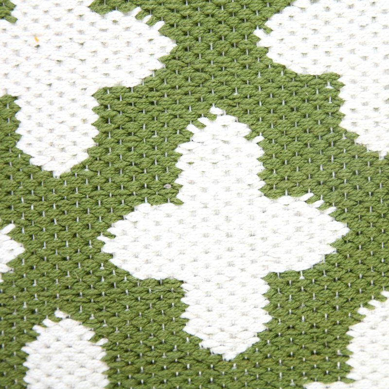 Geometric Throw Pillow Cover - Green & White, 20x20 Inches, Variation of White