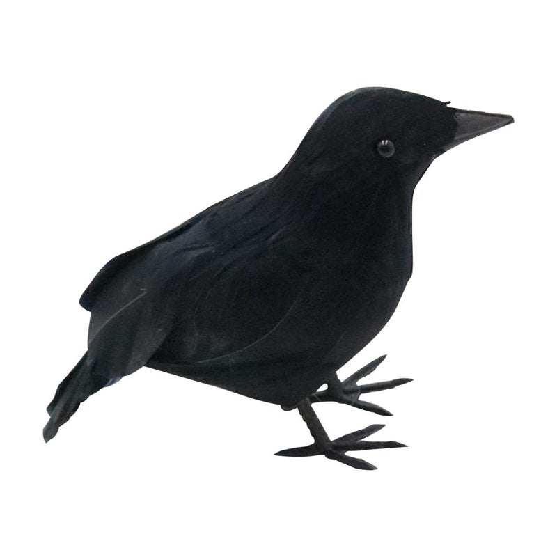 Halloween Black Crow Decorations Fake Feather Birds for Indoor Outdoor Party Props - Ornament