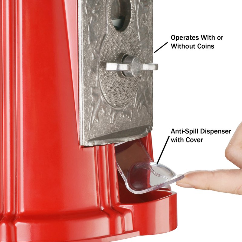 11-Inch Mini Gumball Machine - Vintage Red Candy Dispenser