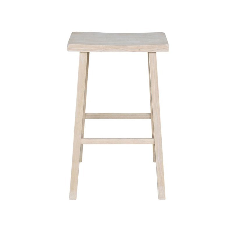 29-Inch Saddle Seat Stool - Unfinished Solid Hardwood
