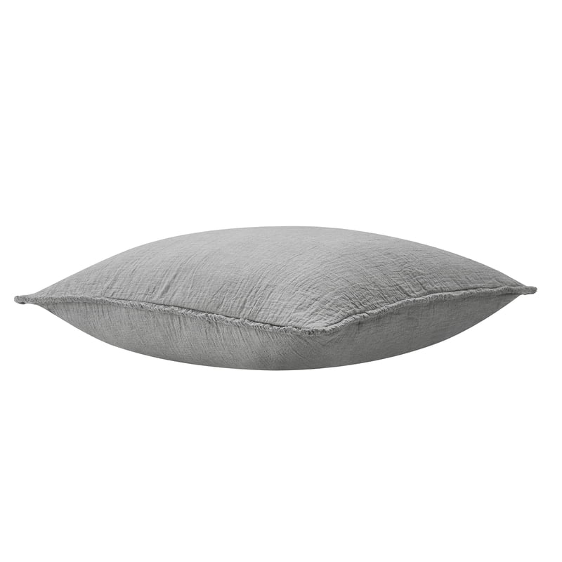 Gray Cotton Gauze Fringe Decorative Throw Pillow 22x22 Inches - 2 Pack