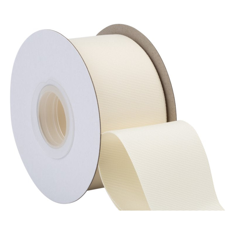 Grosgrain Ribbon 2 Inch x 25 Yards - Ivory Premium Craft Ribbon for Hair Bows & Gift Wrapping - Solid
