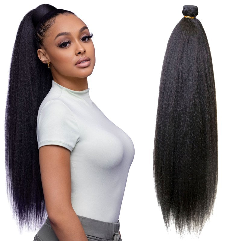 26-Inch Kinky Straight Wrap Around Ponytail Extension