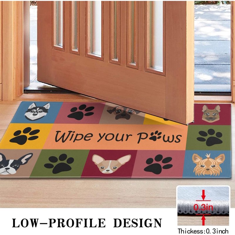 Wipe Paws Doormat with Non-Slip Rubber Backing - Absorbent Front Door Rug, 30 x 17 Inches - One Size, Wipe Paws-2