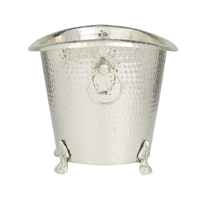 Oval Aluminum Metal Ice Bucket - 6 Bottle Capacity, 15.85" x 12.40" x 10.85"