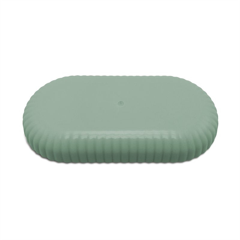3 Pack Rubberized Plastic Ribbed Bathroom Accessory Tray - Green