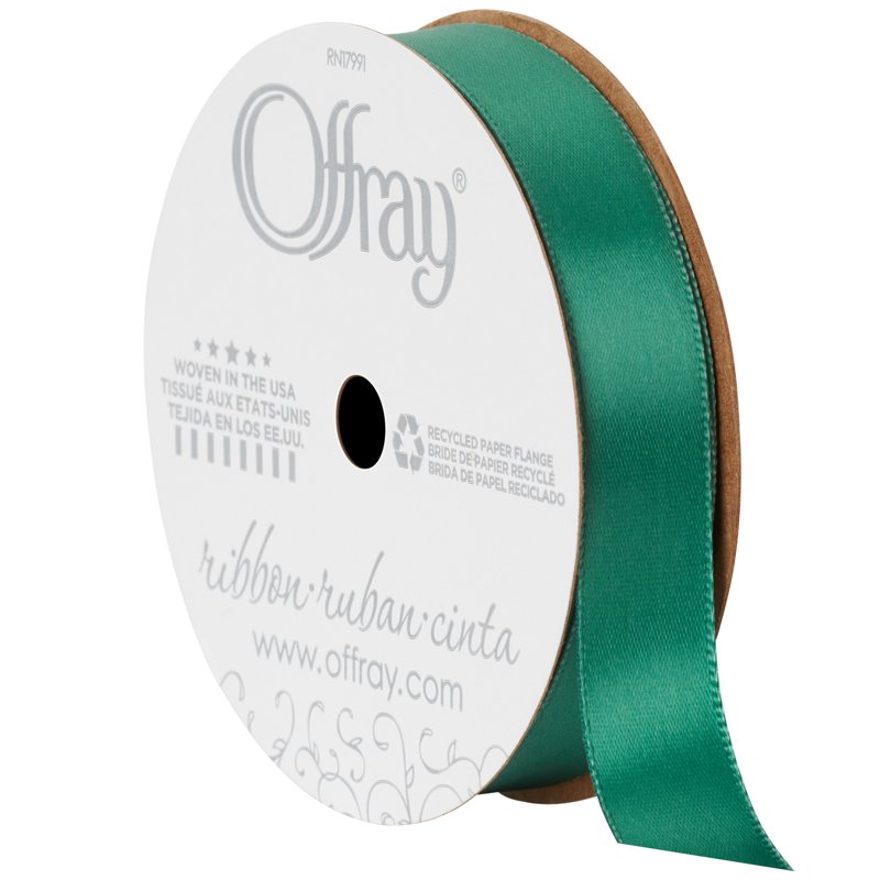 Offray Satin Ribbon 5/8 Inch Forest Green 3 Pack - Craft & Gift Wrap
