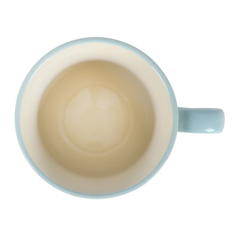 14.5-Ounce Sweet Rose Ceramic Mug - Light Blue