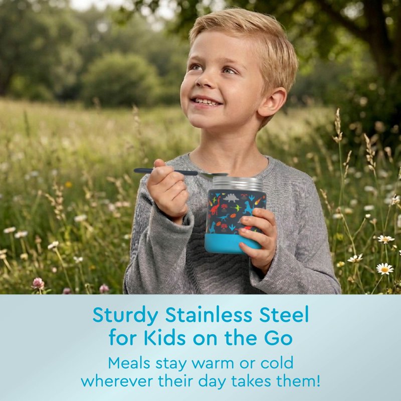 Stainless Steel Food Jar for Kids - 11 fl oz Dinosaur Design