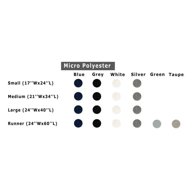 Silver Micro-Polyester Bath Rug 24x40 Inches - Hotel Style Non-Slip Runner