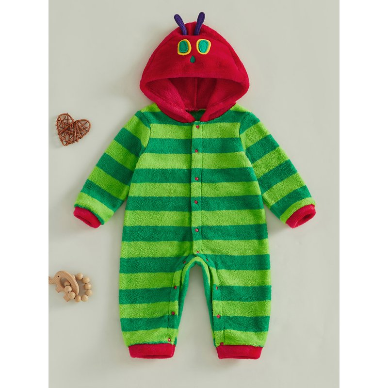 Green Toddler Baby Caterpillar Fleece Jumpsuit Halloween Costume 12-18 Months