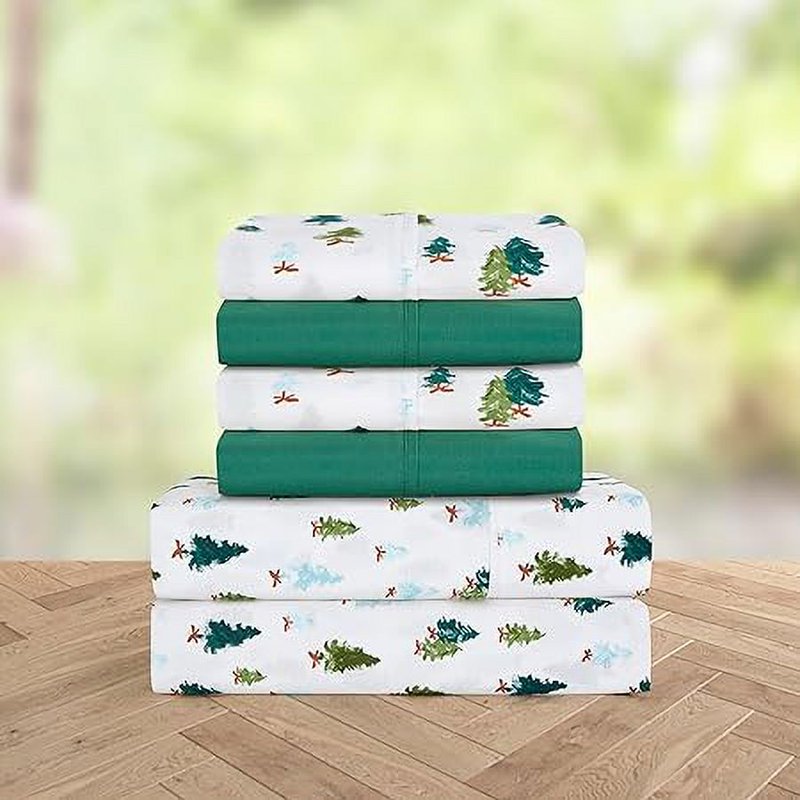 Full Twill Tree 6-Piece Bedding Set - Wrinkle & Fade Resistant Comfort