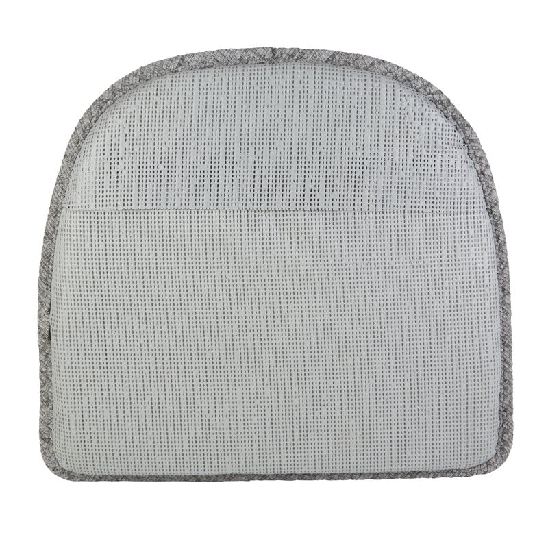 Non-Slip Chenille Chair Cushions - Set of 4, 15"x16" Gray