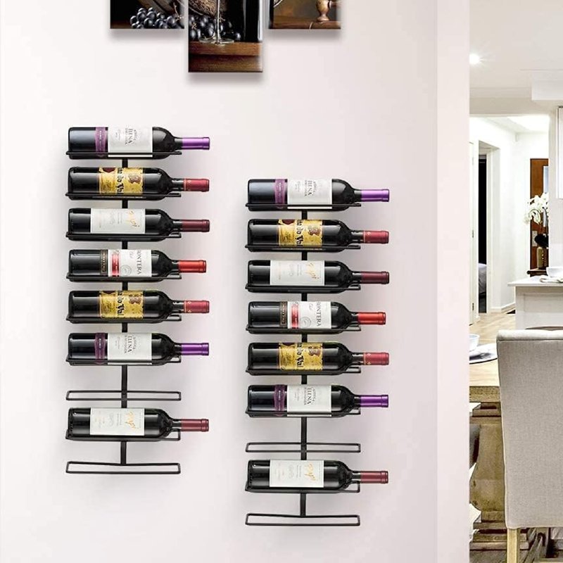 Stackable Wine Rack Wall Mount - Black, Set of 3
