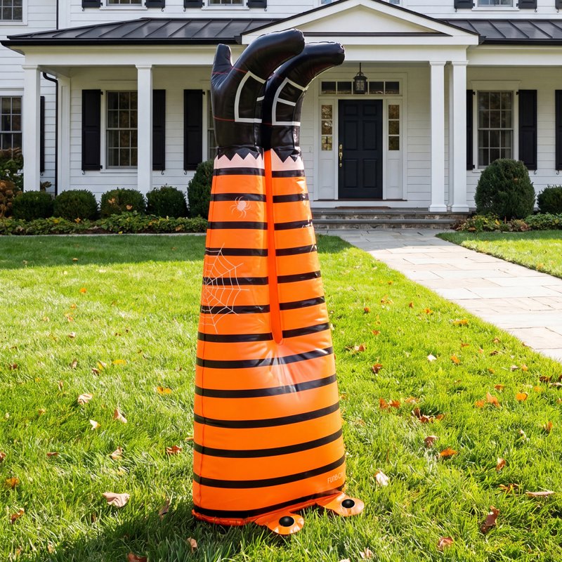 Inflatable Halloween Witch Legs - Indoor & Outdoor Yard Decor, 30-Inch