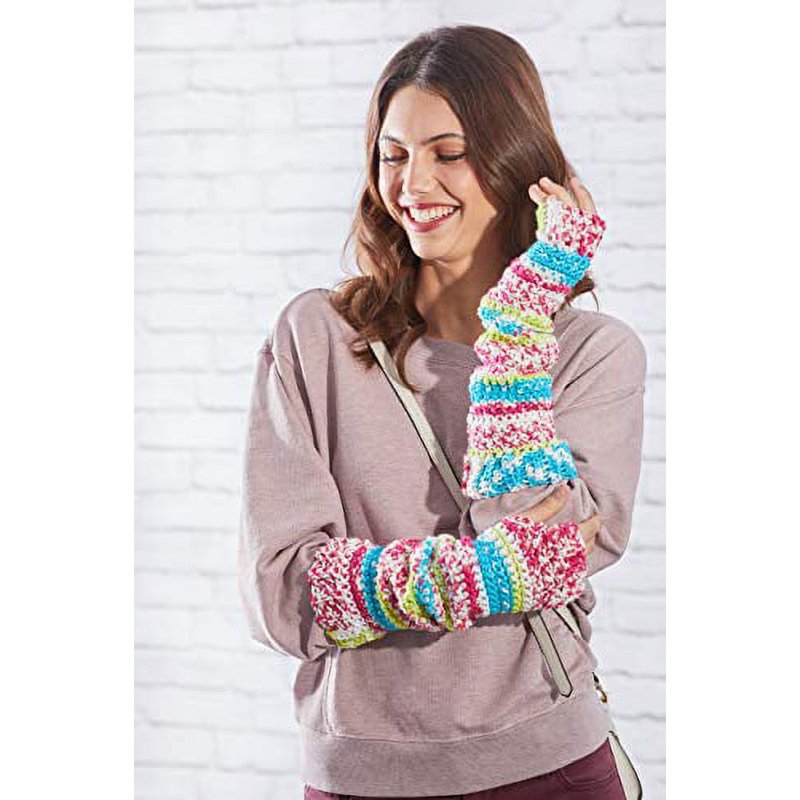 Red Heart Ombre Yarn Seaside Multicolor - Jumbo Skein, 100% Acrylic